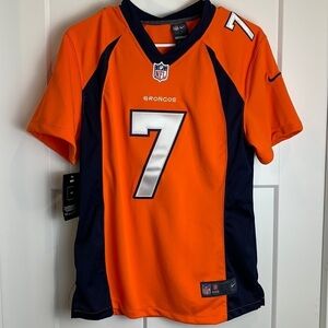 Nike NFL Players Orange Broncos John Elway #7 On Field Football Jersey Yth Large